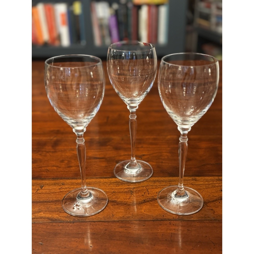 Set of 3 Venezia Wine‎ Glasses by Mikasa 8 5/8" Hand Blown Glass